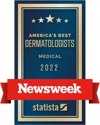 Newsweek and Statista badge: America's Best Dermatologists, Medical, 2022