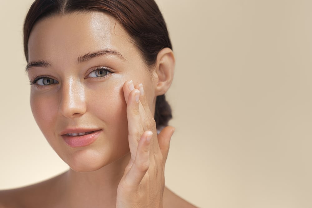 Woman with clear skin in Miami Beach, FL